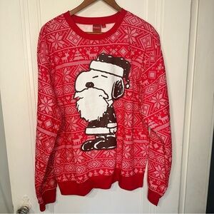 Peanuts Snoopy Red Snowflake Holiday Sweatshirt 2X